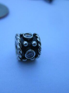 Pandora sterling silver cz bead retired